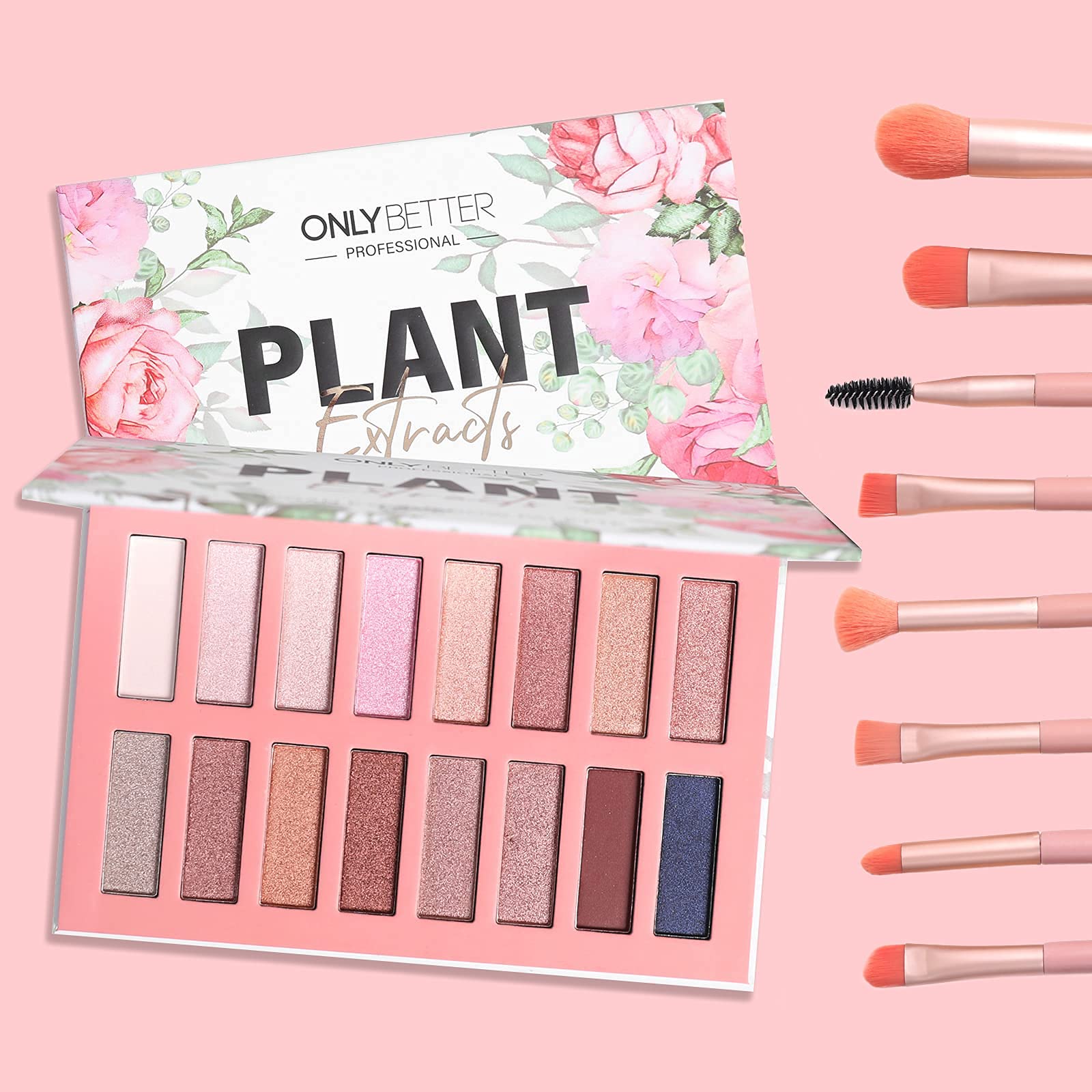ONLYBETTER vegan eyeshadow palette in a compact case for on-the-go makeup.