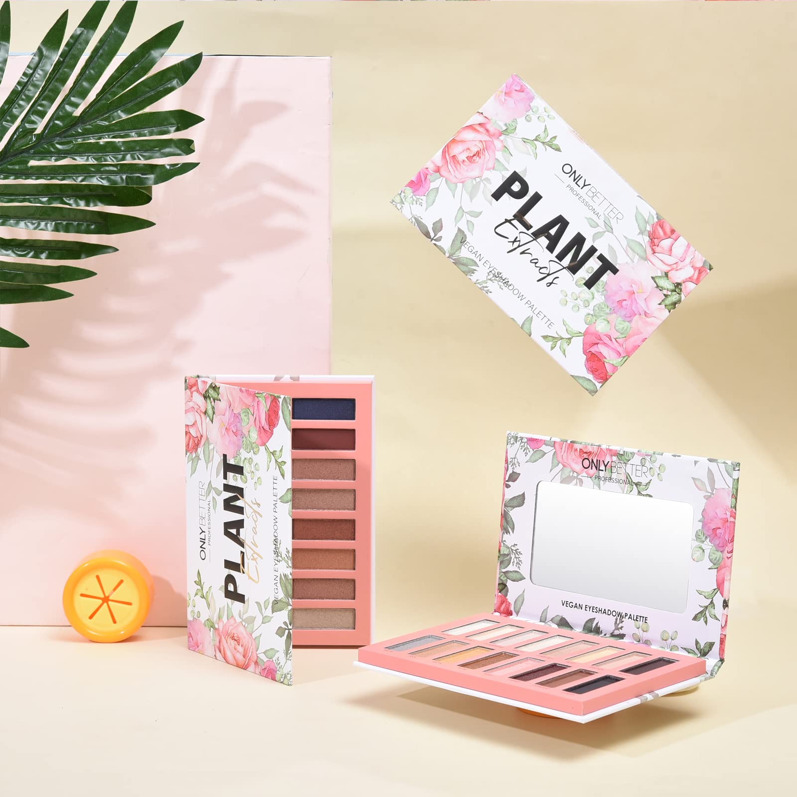 ONLYBETTER vegan nude eyeshadow palette warm nude bronzes for soft daytime or smoky transitions.