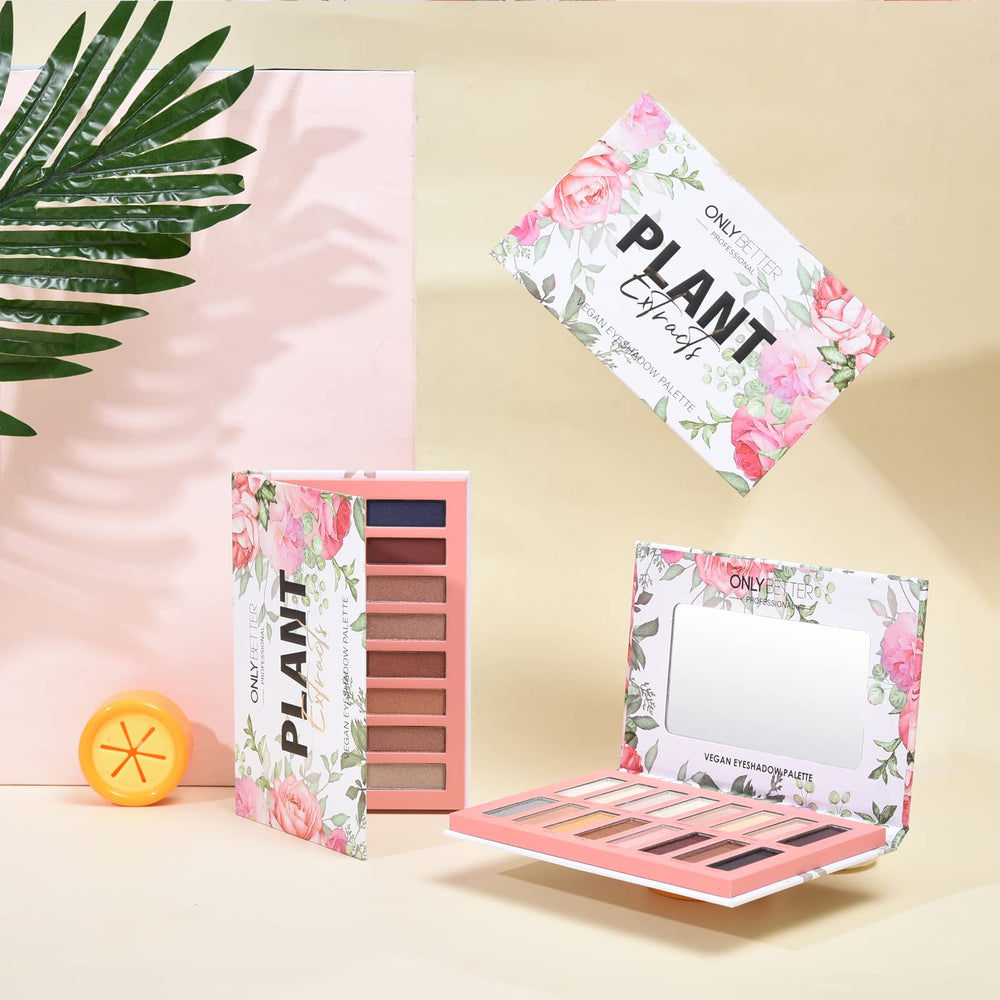 ONLYBETTER vegan nude eyeshadow palette warm nude bronzes for soft daytime or smoky transitions.