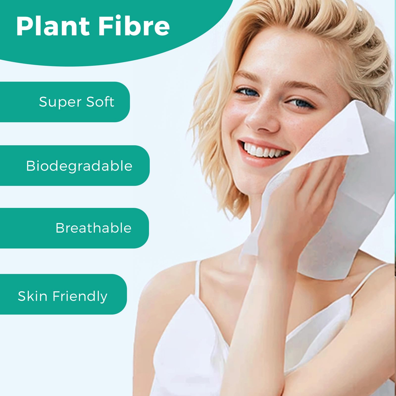 ONLYCARE disposable face towel double-sided surface for gentle cleansing and deep cleaning.