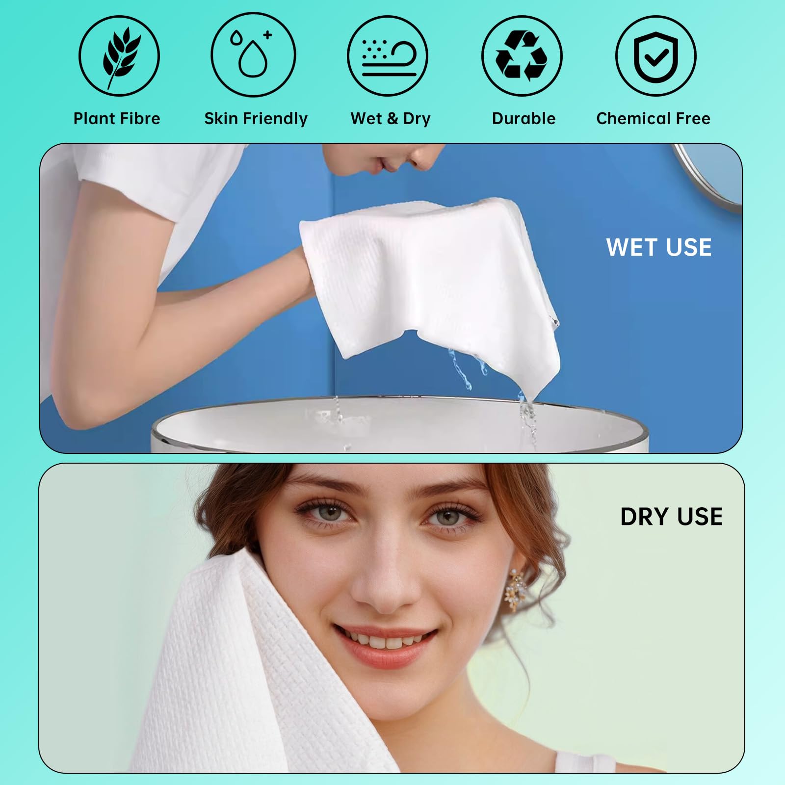 ONLYCARE disposable face towel travel-ready design fits bags and busy errands.