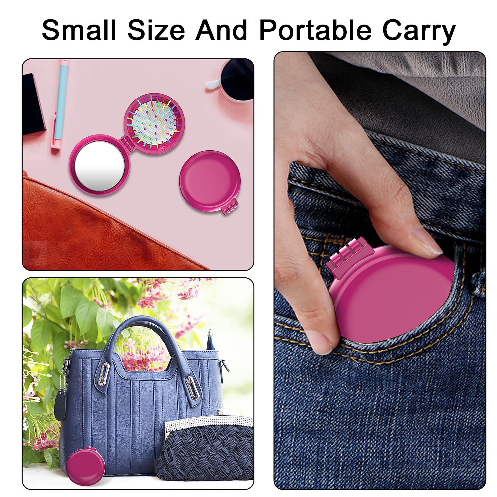 ONLYFU compact hair brush set in a bag illustrating versatile use for all hair types.