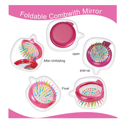 ONLYFU portable hair brush tucked in purse demonstrates travel-friendly size and ease of use.
