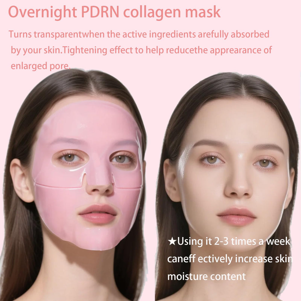 ONMYLOVIN salmon DNA PDRN pink mask color-change visual indicates optimal absorption during use.