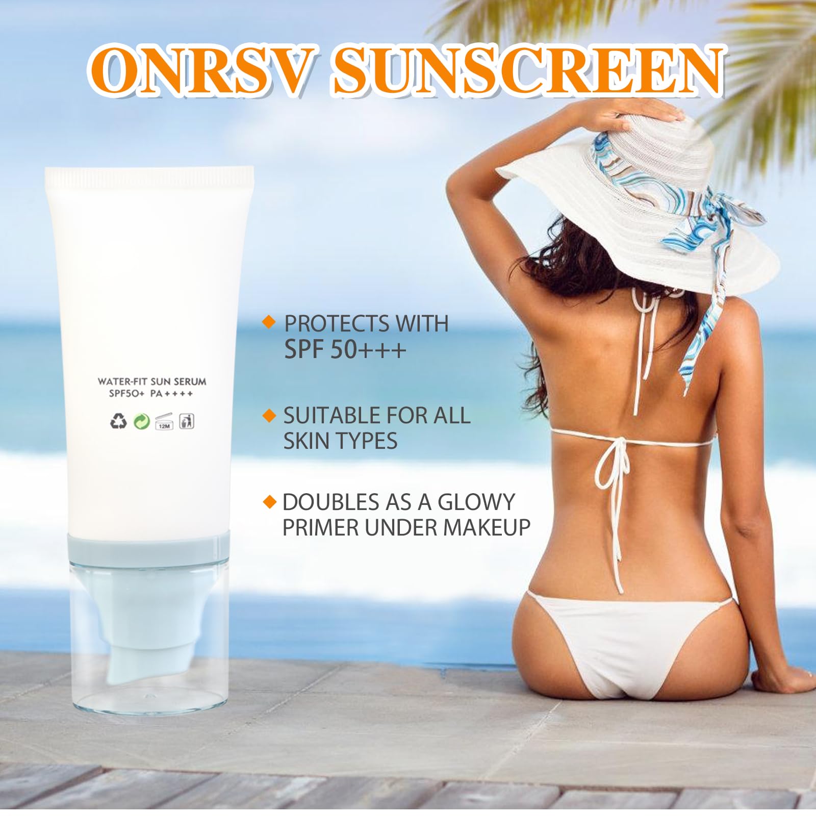 ONRSV sunscreen SPF50 quick absorption on skin