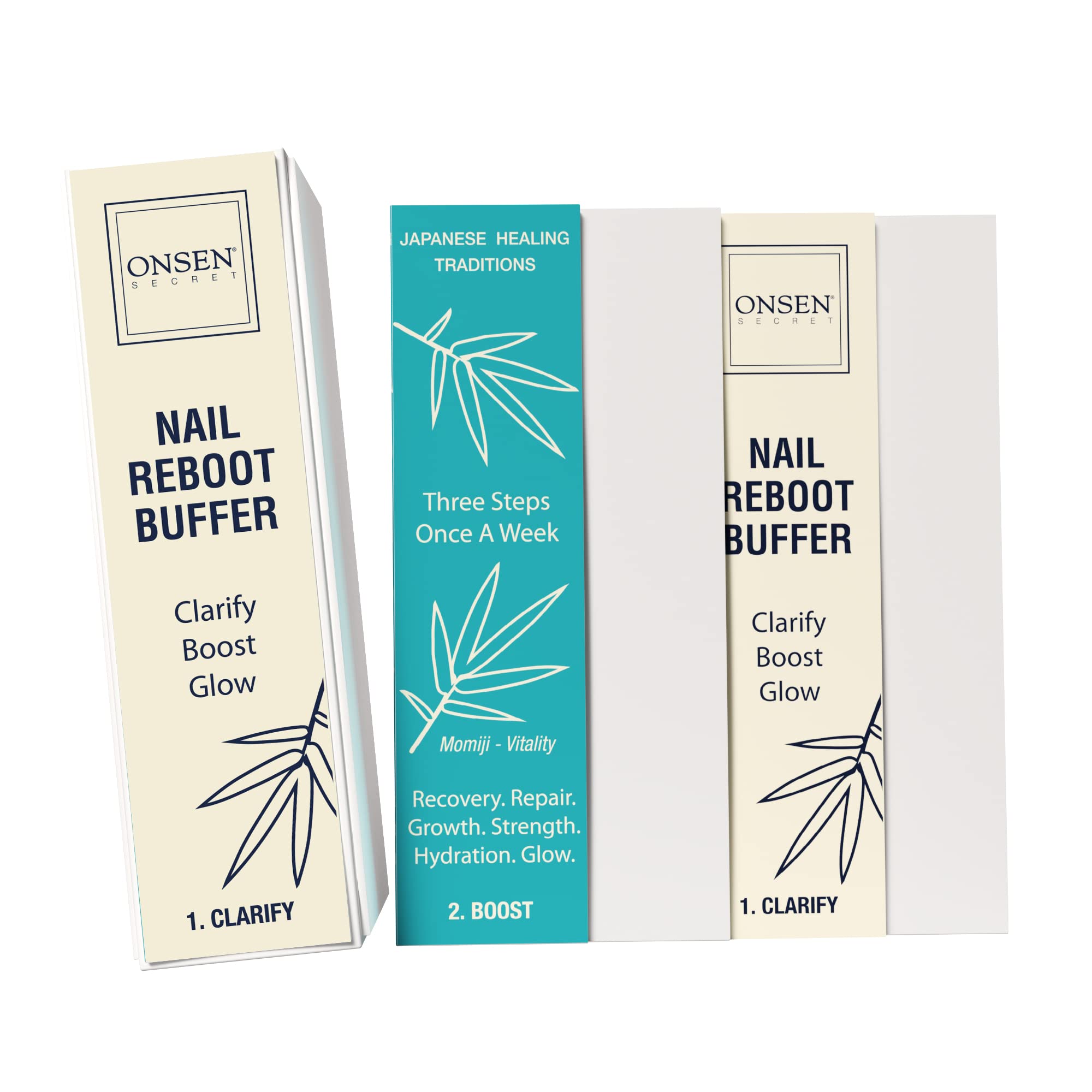 Buffer Smooth Ridges Onsen Secret Professional Nail Buffer Block – 4-Sided Japanese Buffer ...