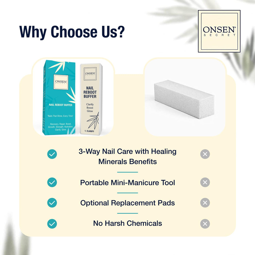 Onsen Secret edge-detail close-up highlights precise buffing for even results.