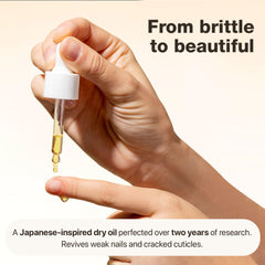 Onsen Secret Nail & Cuticle Oil application on nails for even finish