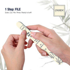 Onsen Secret nail file 120/180 grit double-sided for shaping nails.