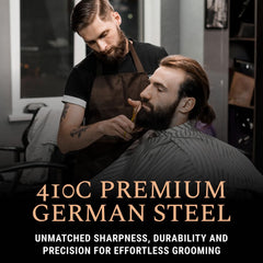 Ontaki brass grooming kit high-carbon steel texture highlights durability