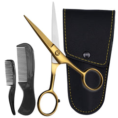 Ontaki brass grooming kit precision scissors close-up for precise trims