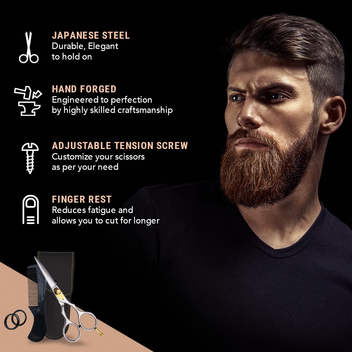 Ontaki convex blades with rounded tips enabling meticulous trimming with safety