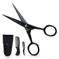 Ontaki mustache scissors 5in black provide precise cuts for clean facial hair shaping.