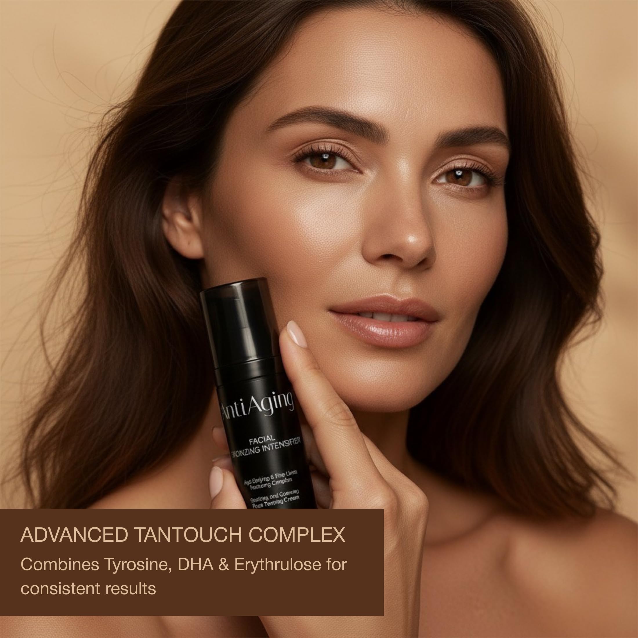 Onyx anti-aging face tanning lotion swirl reveals rich texture and lasting moisture.