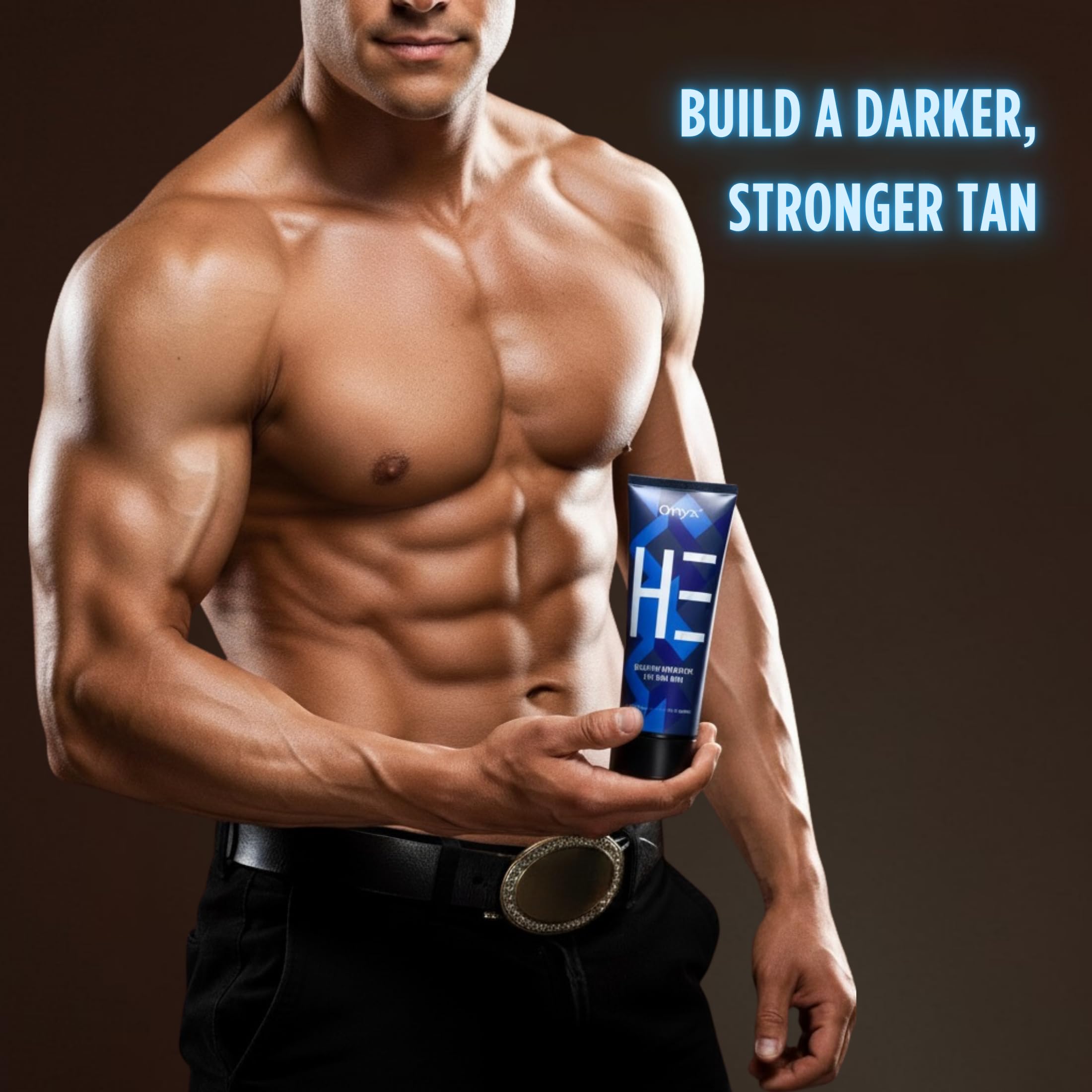 Onyx HE tanning bed lotion applied to skin shows even coverage and hydration.