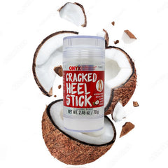 Onyx Professional cracked heel balm stick closeup highlighting coconut-scented hydration.