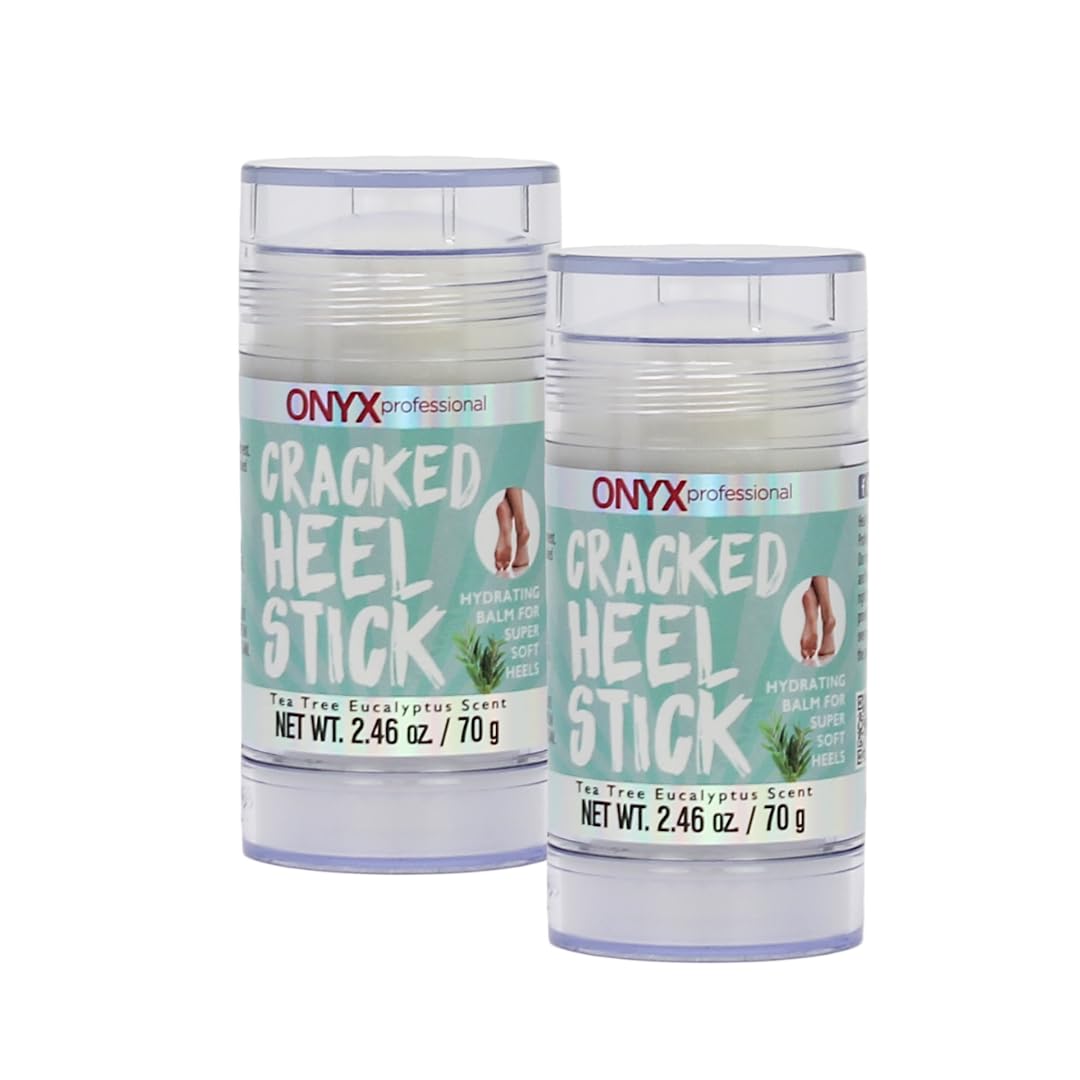Onyx Professional cracked-heel-balm-stick close-up shows tea tree eucalyptus hydrates dry feet