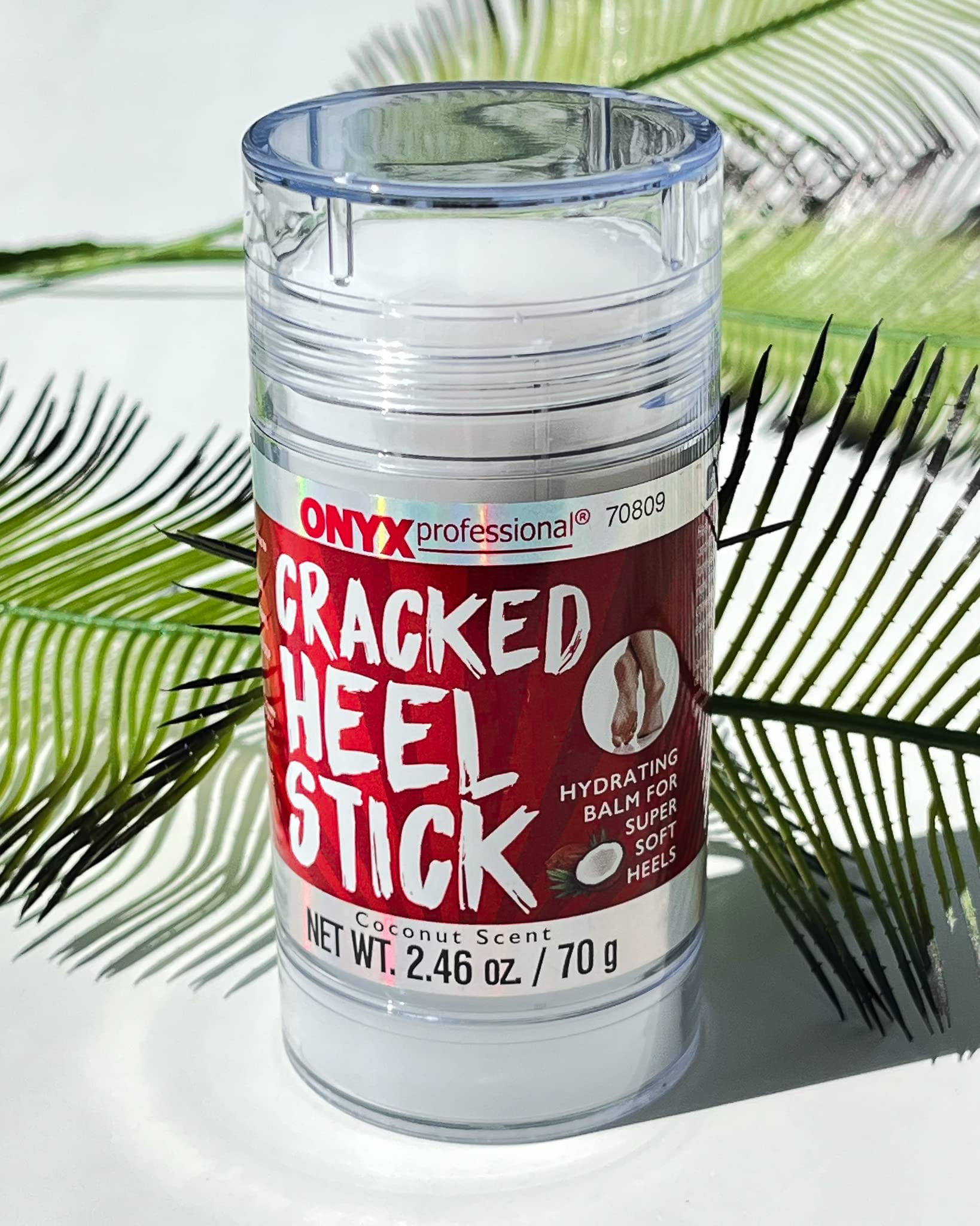 Onyx Professional cracked heel balm stick softened feet result illustration.