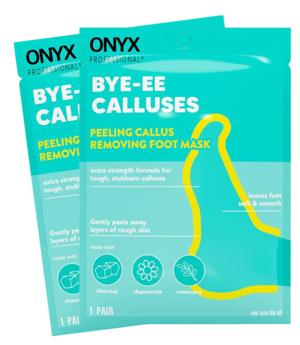 Onyx Professional Foot Peel Mask booties pack close-up for at-home pedicure prep.
