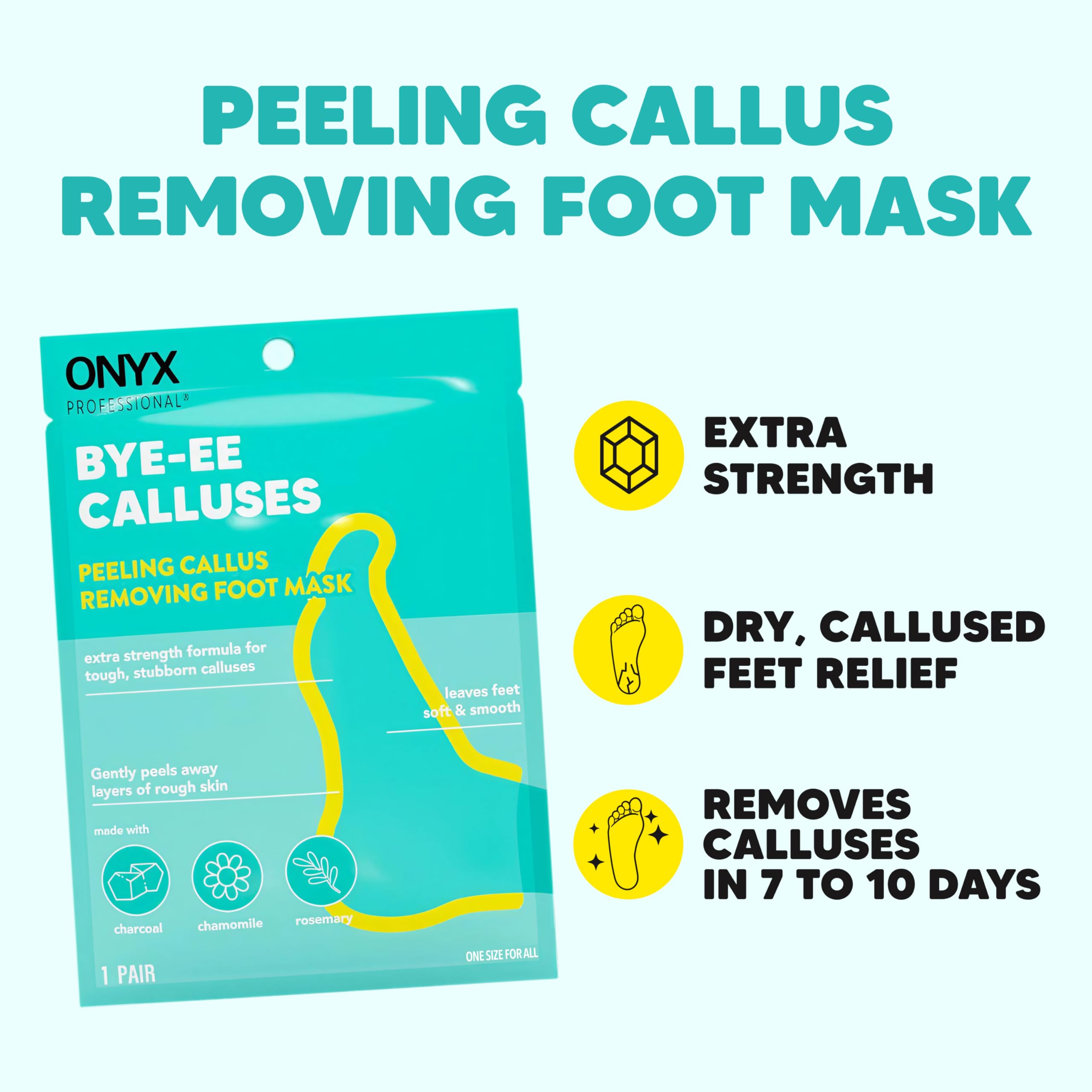 Onyx Professional Foot Peel Mask booties worn during at-home treatment.