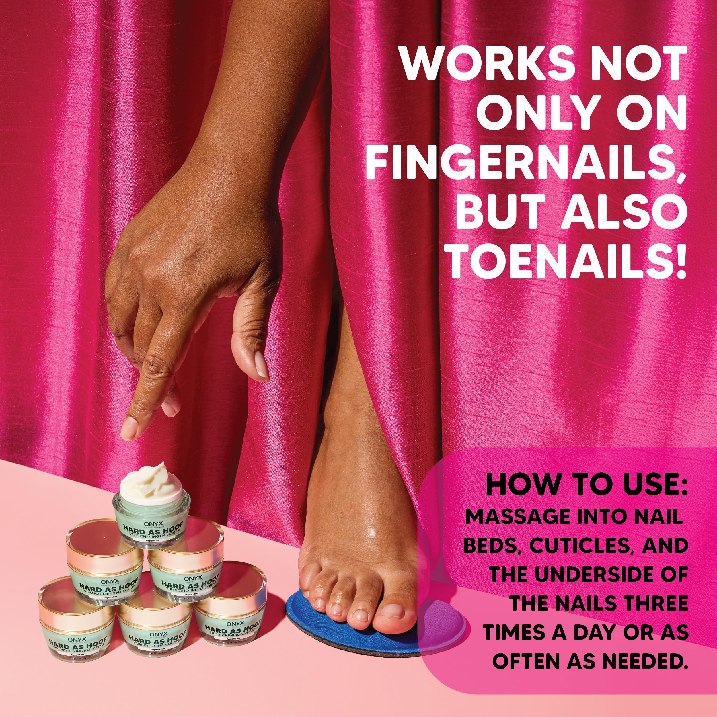 Onyx Professional Hard As Hoof unscented cream helps repair damage from gels and acrylics
