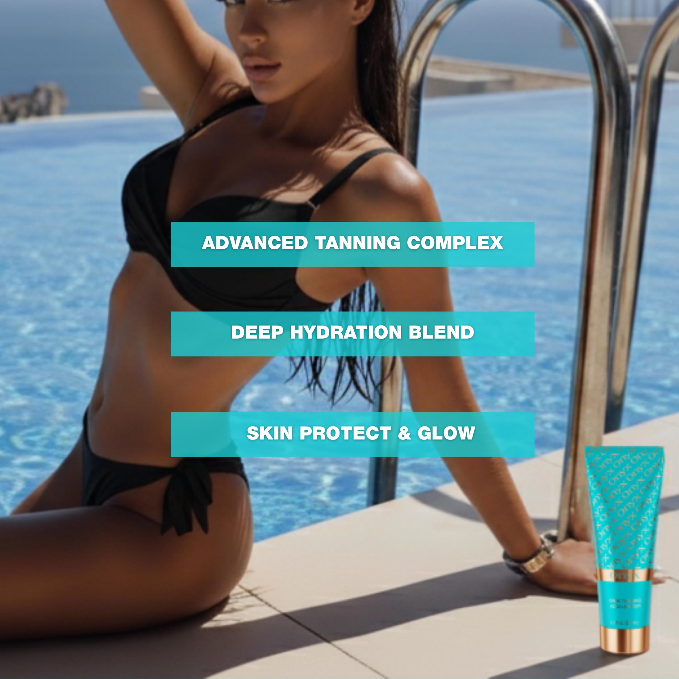 Onyx Strongest Dark Tanning Accelerator no stains no mess formula with clean finish