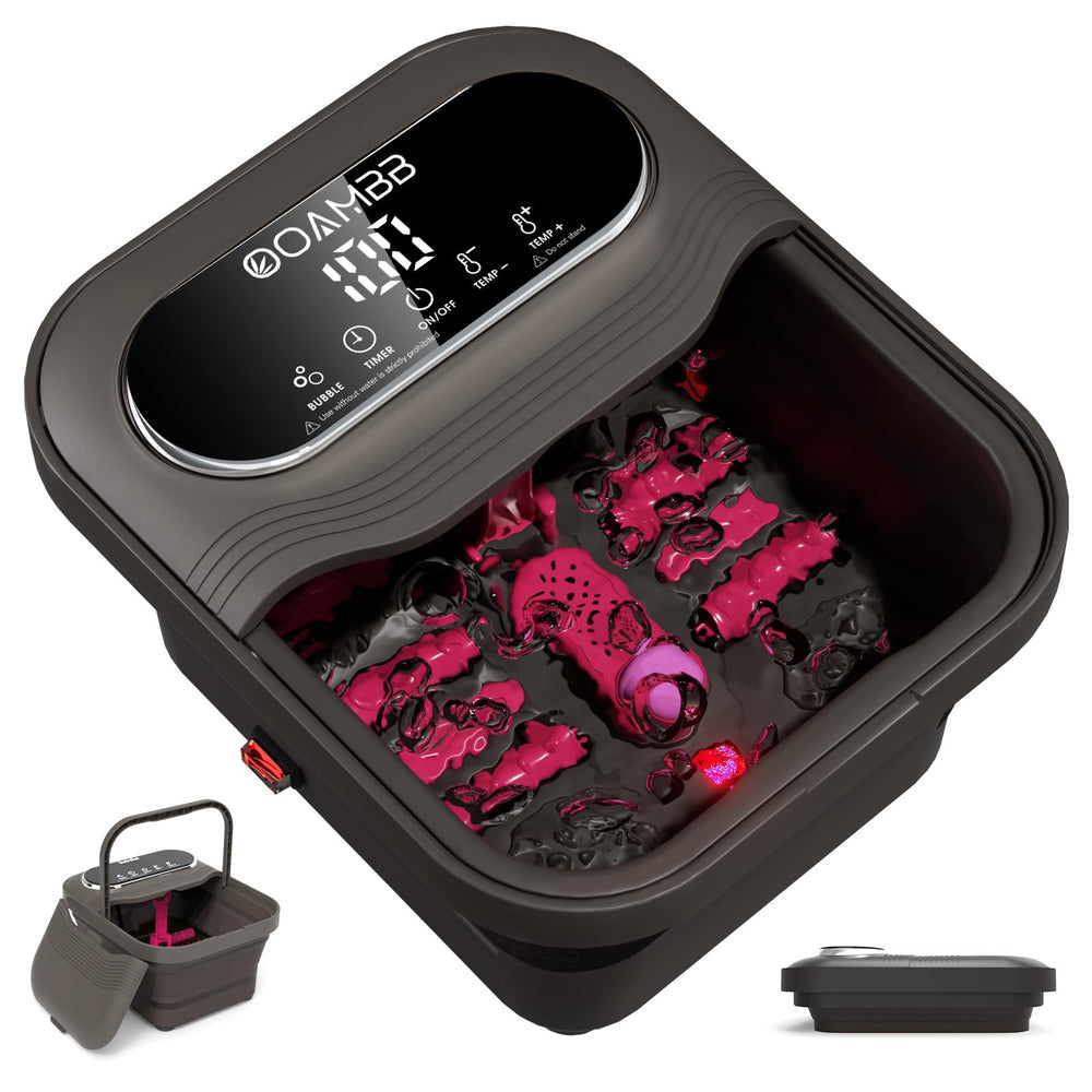 OOAMBB collapsible foot spa with XL touch screen for easy heat and timer control.