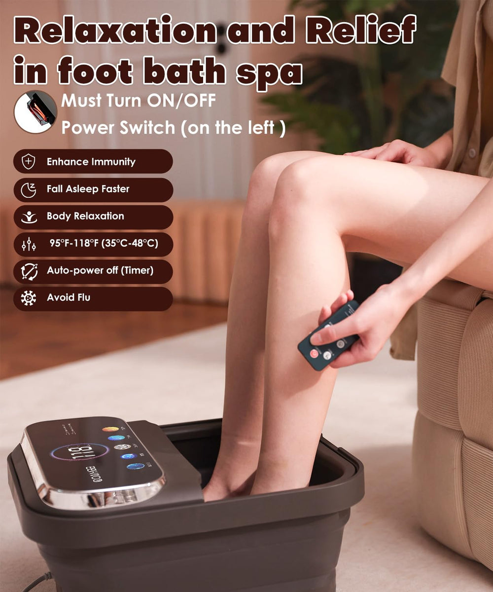 OOAMBB foot spa color touchscreen shows temp and timer at a glance for quick adjustments.