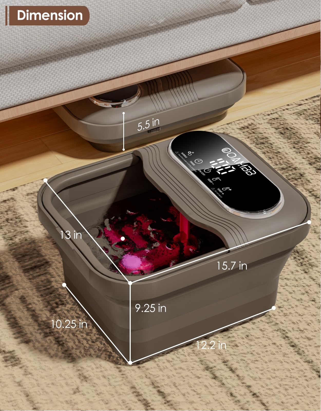 OOAMBB foot spa handle and rod simplify lifting and use.