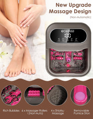 OOAMBB foot spa temperature control panel maintains comfortable heat during soaks.