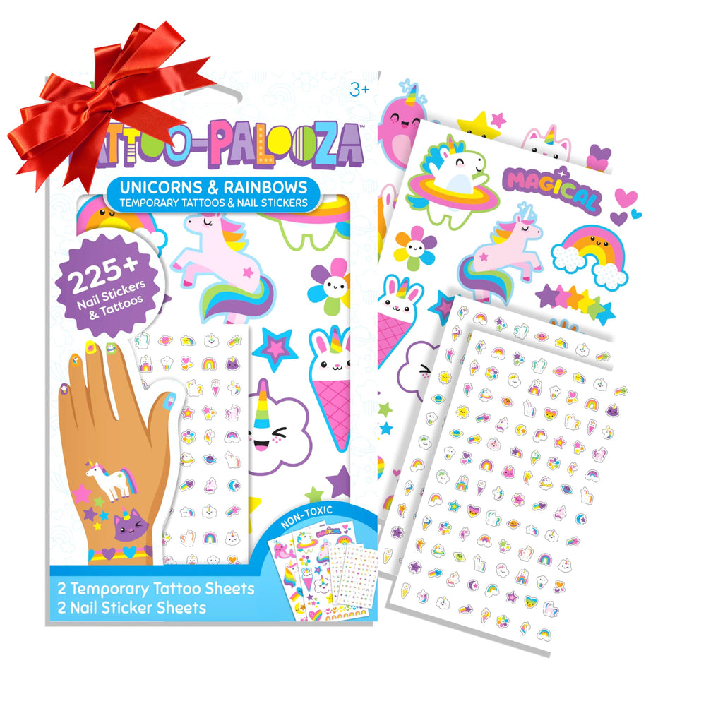 Ooly unicorn tattoos close-up showing magical designs for kids' fashion play and imaginative storytelling.
