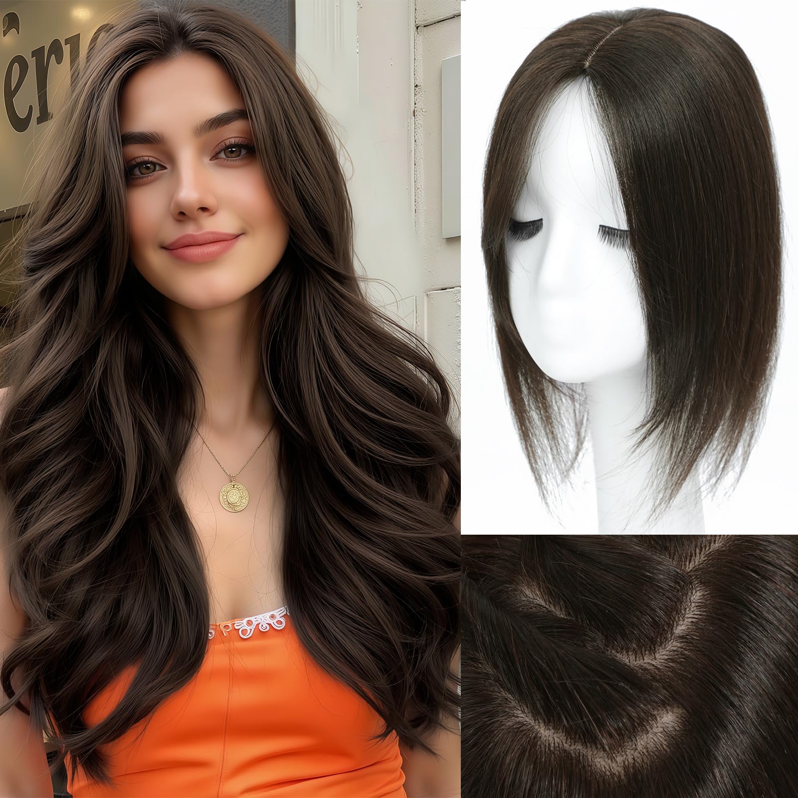 OOPPOO Hair Toppers base big coverage adds natural-looking scalp concealment