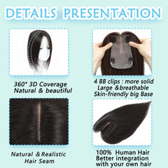 OOPPOO Hair Toppers clips anti-slip secure fit for all-day wear