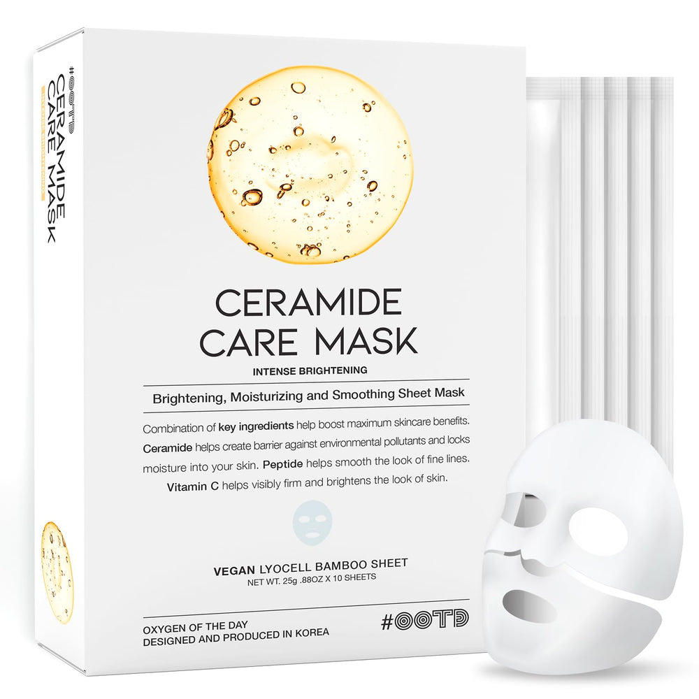 OOTD ceramide-brightening sheet mask for face delivers hydrating, barrier-supporting care.
