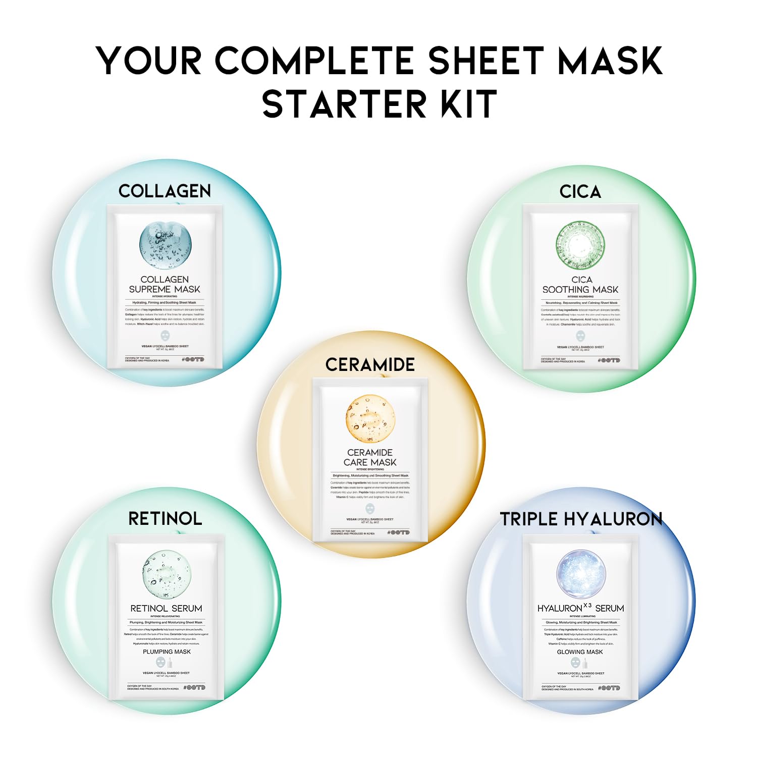 OOTD Cica Soothing Mask sheet highlights nourishment and calming comfort.
