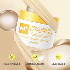 Neck application of #OOTD snail mucin moisturizer suggesting elasticity support