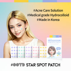 OOTD Star Pimple Patches closeup shows pastel star design and skin-blending coverage.