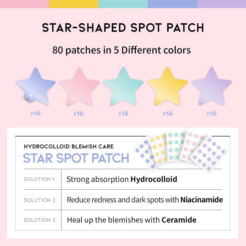 OOTD Star Pimple Patches on face for discreet daytime or night use.