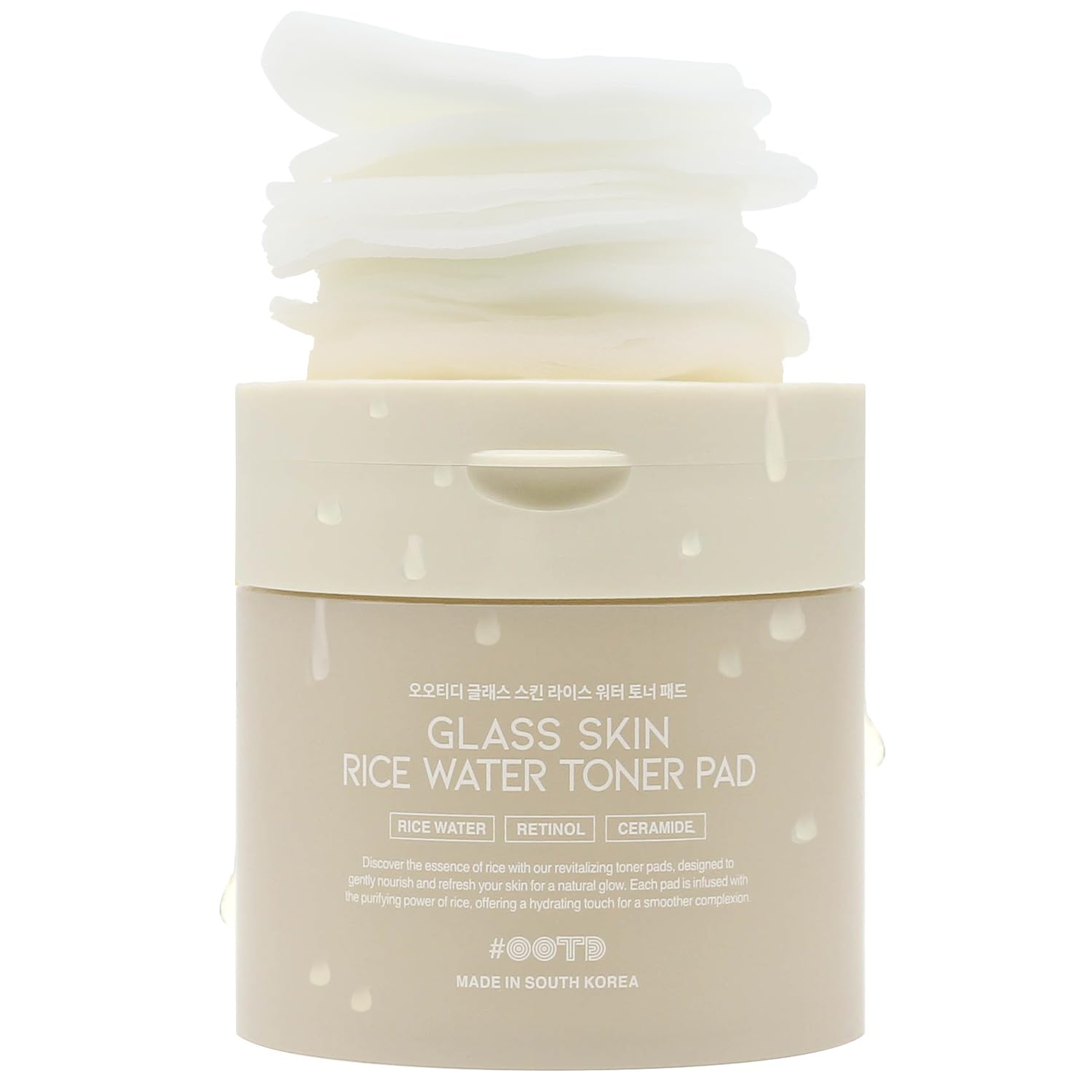 #OOTD toner pads closeup highlighting hydration and glass glow for dry skin.