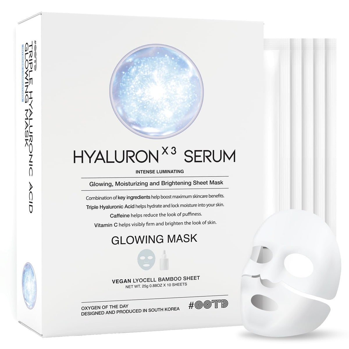 OOTD Triple Hyaluron Mask packaging highlights premium hydration.