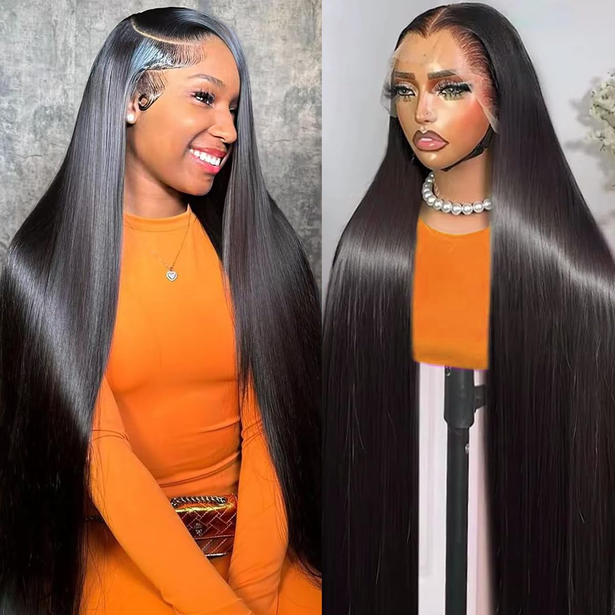 OOVVDA 30-inch straight lace front wig with natural hairline for versatile styling
