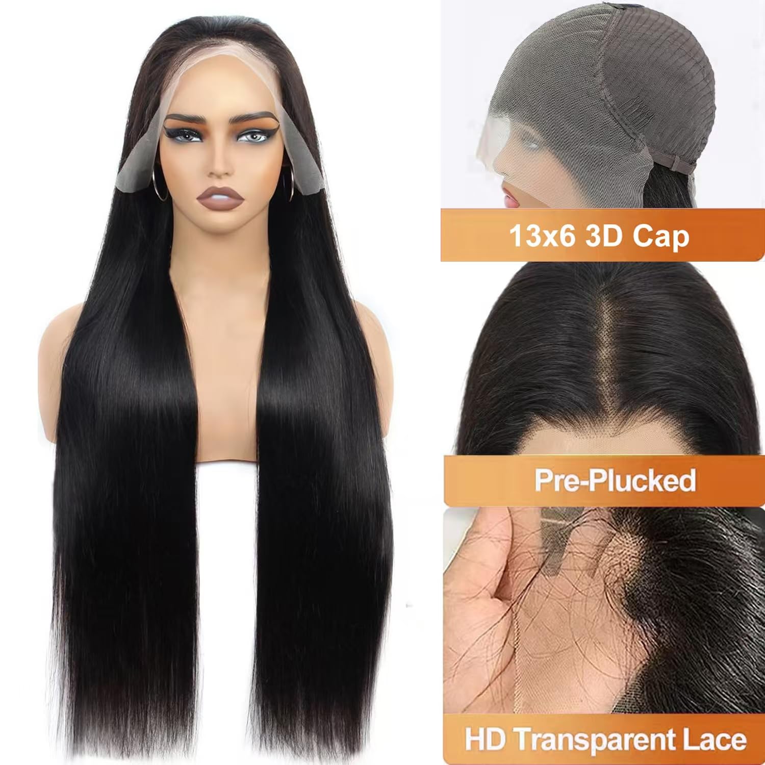 OOVVDA pre-plucked hairline wig supports easy parting and styling