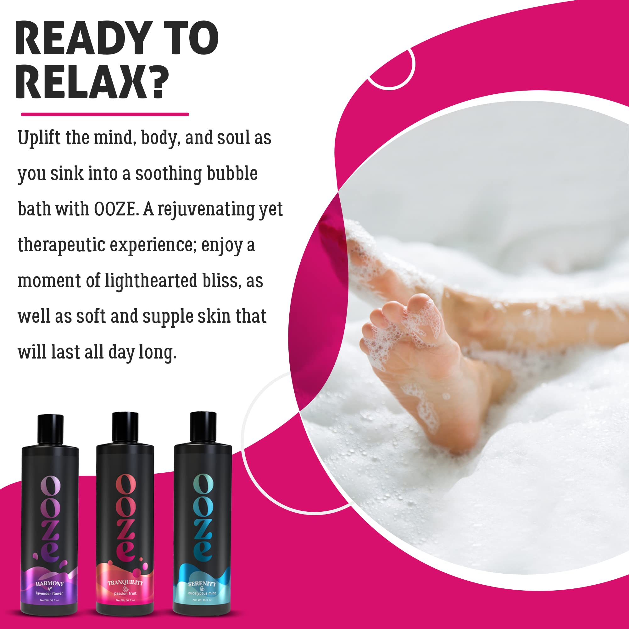 OOZE Passion Fruit Bubble Bath gift-ready packaging emphasizes thoughtful self-care gifts.