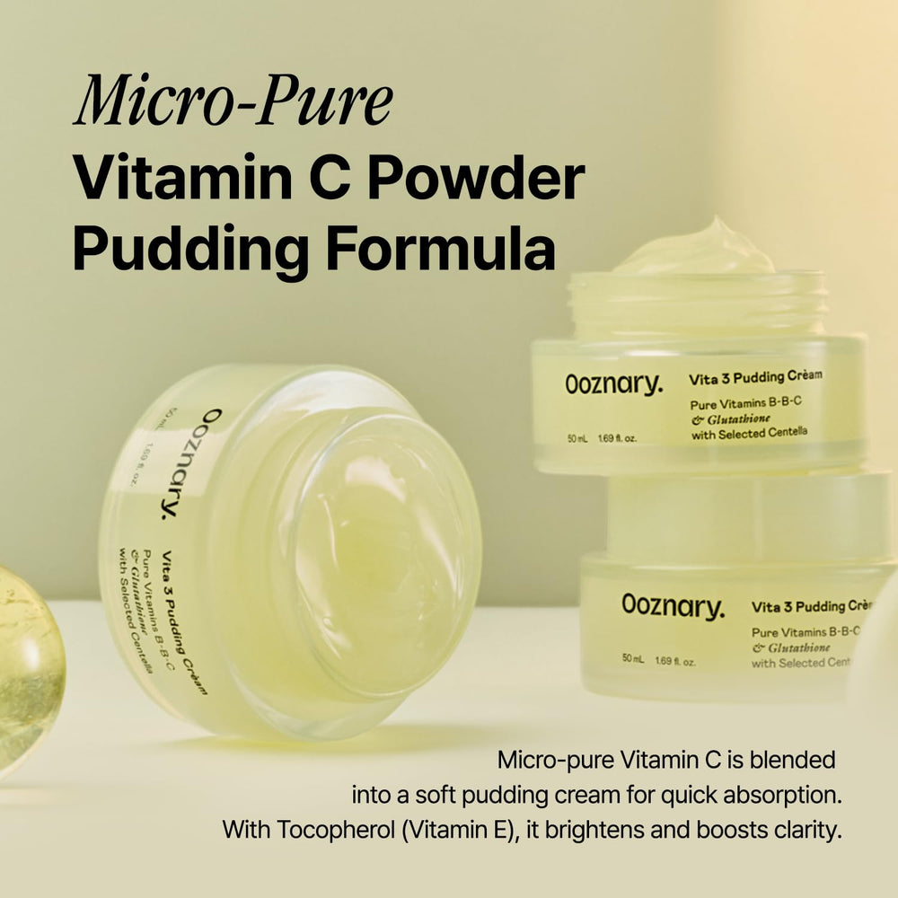 OOZNARY Vita 3 pudding cream with micro vitamin C emphasis on even tone.
