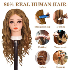 Opini Mannequin Head full-length hair suitable for braiding and curling practice