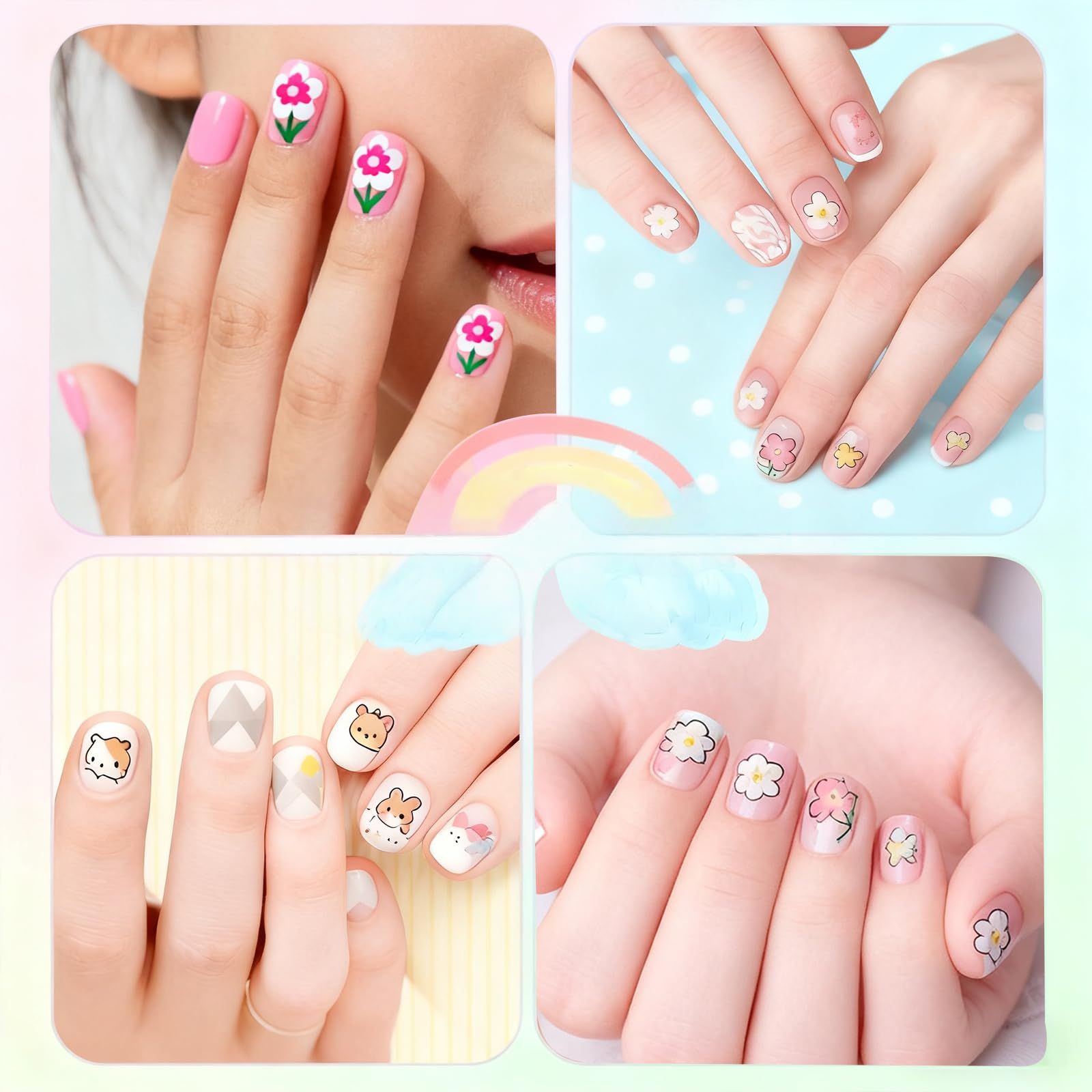 OPkssnails clear half matte nails in 12 sizes for versatile DIY styling