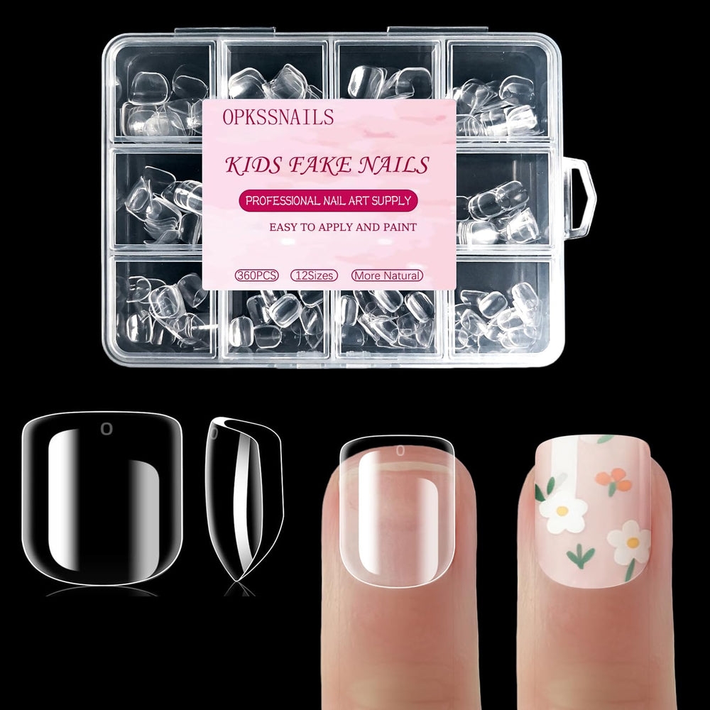 OPkssnails extra-short kid nail tips pack for quick at home manicures