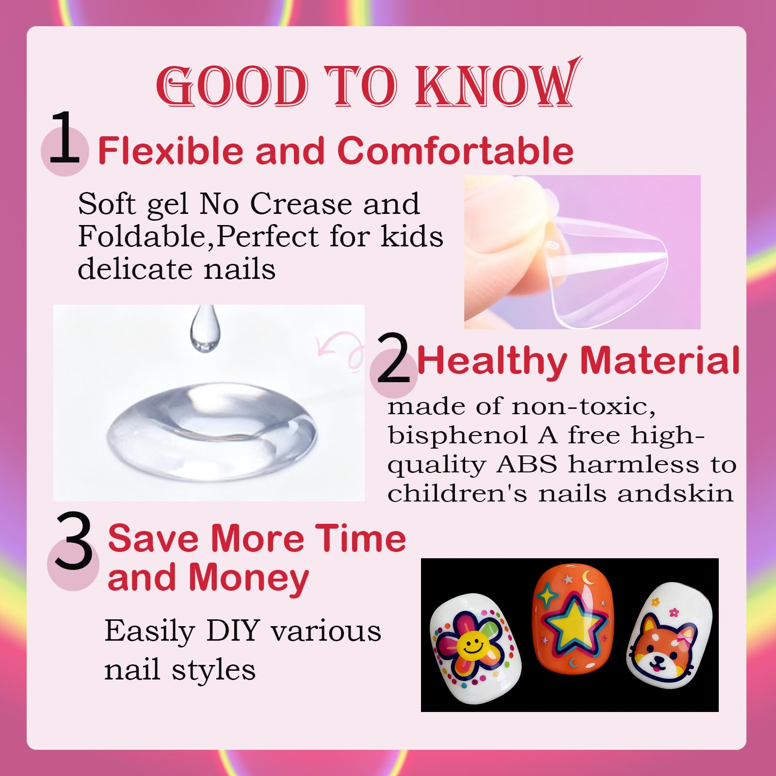 OPkssnails kid nail tips adhesion demo showing reliable sticking