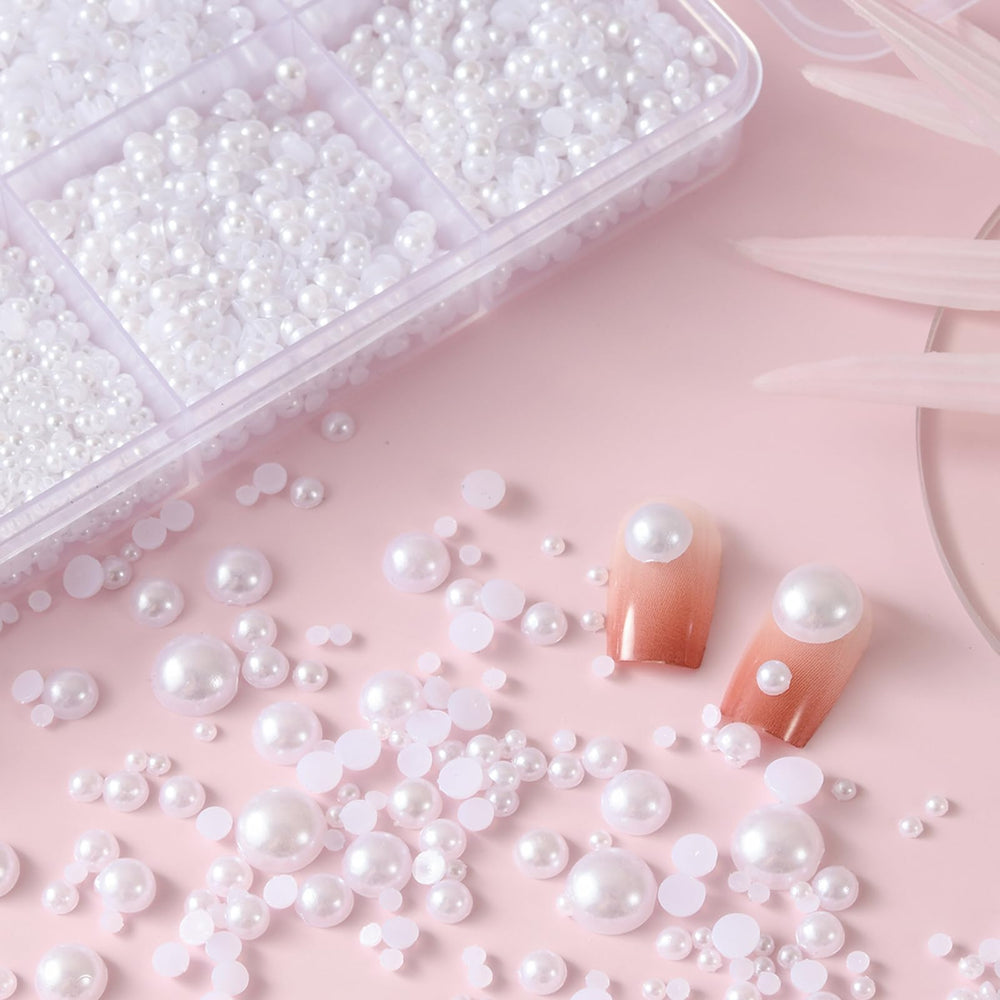 OPMADM flat back pearls jewelry sizes 2-8mm — easy bezel embedding and design options.