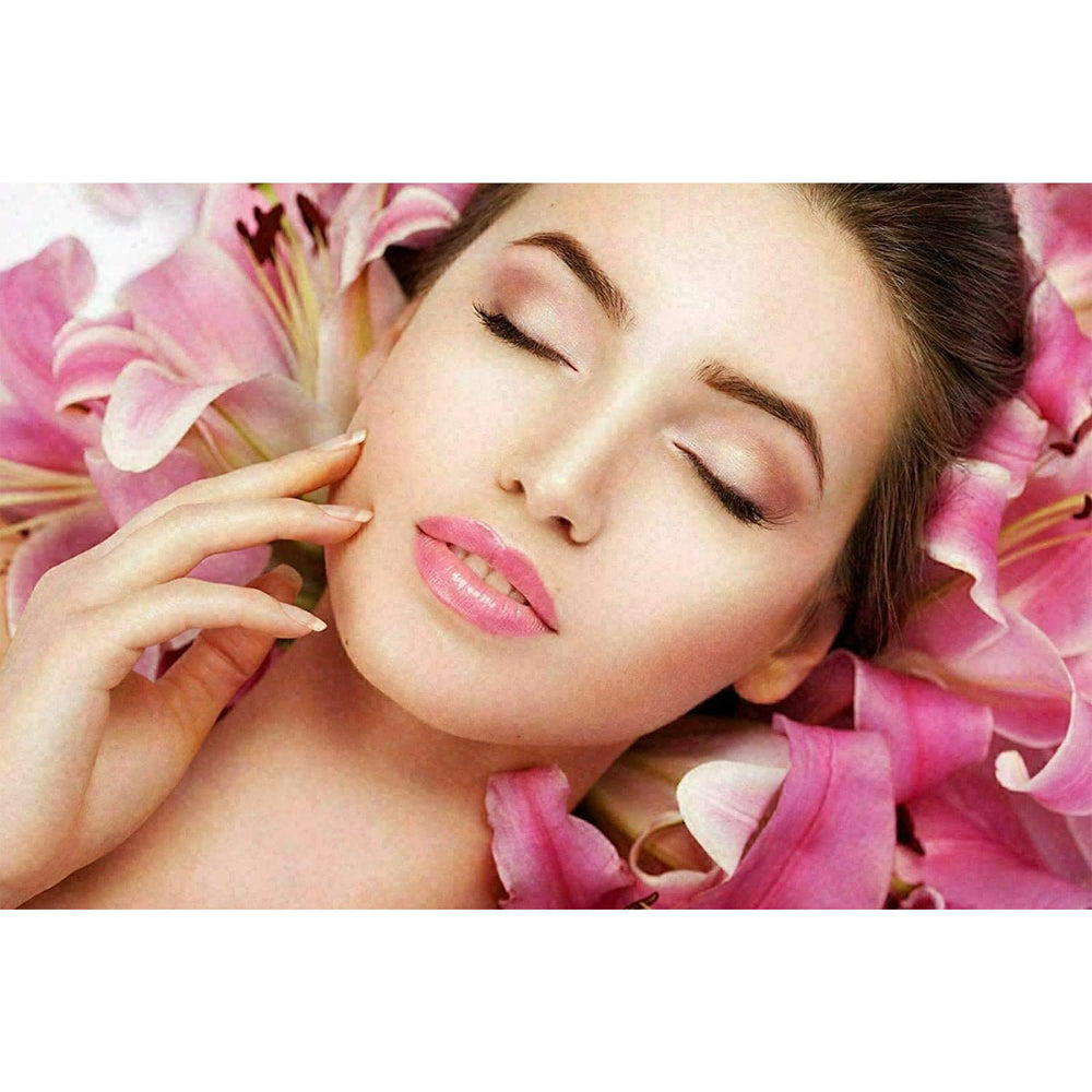 Hair spray application showing OPO Rose Hydrosol refreshing scent and scalp benefits.